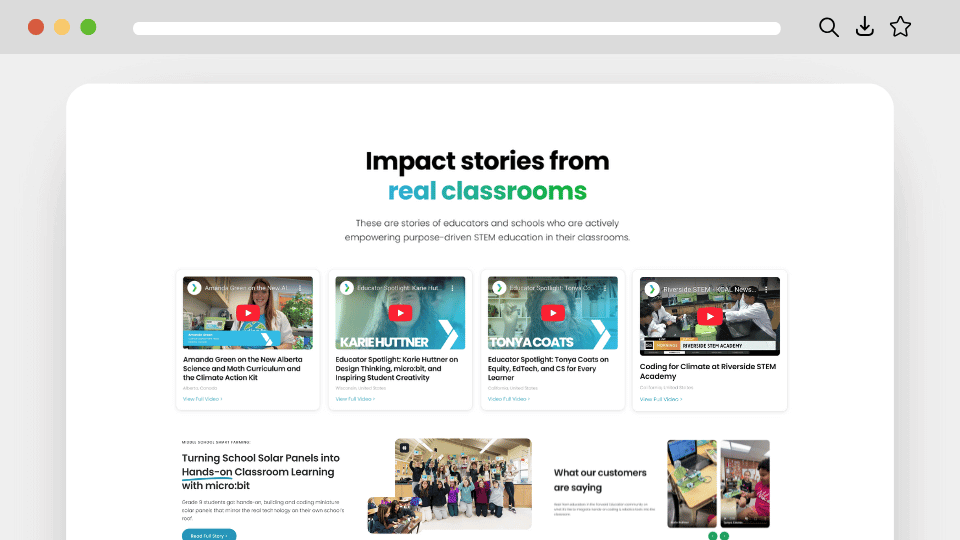 Impact Stories Webpage